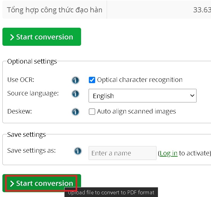 Cách chuyển đổi file Word sang PDF bằng trang Online Convert