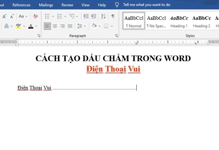 Cách tạo dấu chấm trong Word với vài bước đơn giản (có hình minh họa)