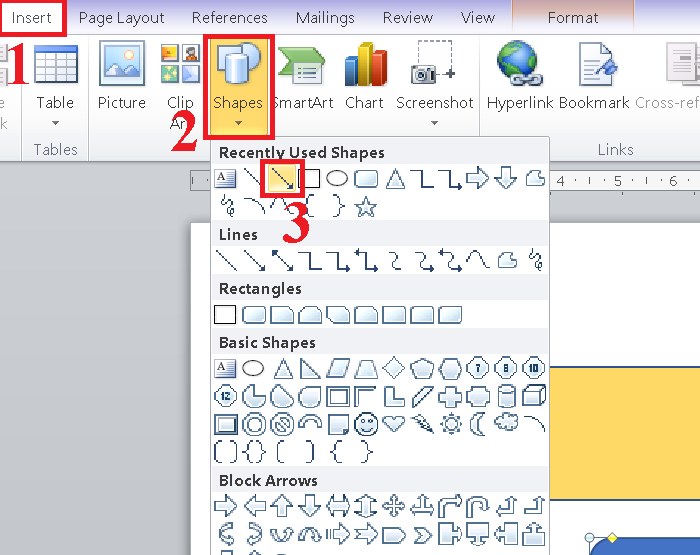 Cách vẽ sơ đồ bằng Shapes trong Word