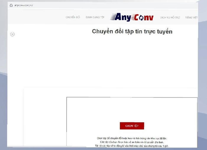 Chuyển file ảnh sang Word bằng AnyConv