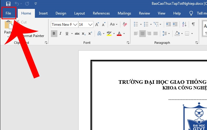 Chuyển file Word sang file PDF bằng tính năng Export