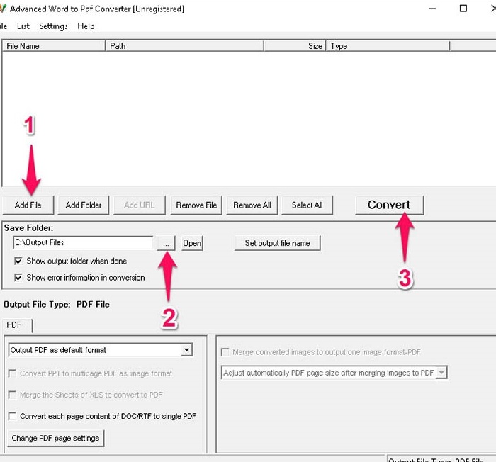 Chuyển đổi file Word sang PDF bằng phần mềm Advanced Word to Pdf Converter