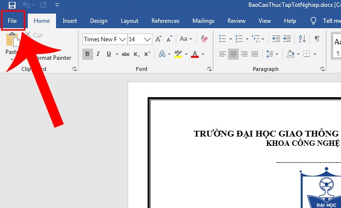 Chuyển file Word sang PDF bằng tính năng Save As