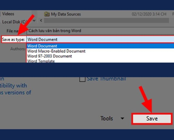 Hướng dẫn lưu file word bằng Save As