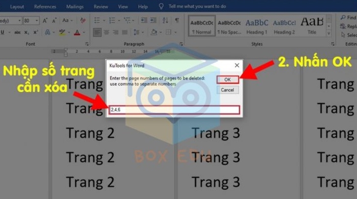 Xóa nhiều trang thừa trong Word bằng VBA bước 4