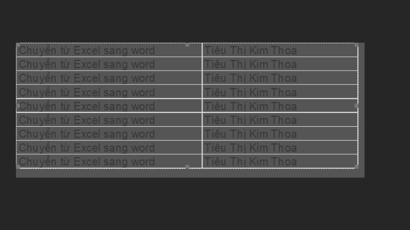 chuyển từ excel sang word